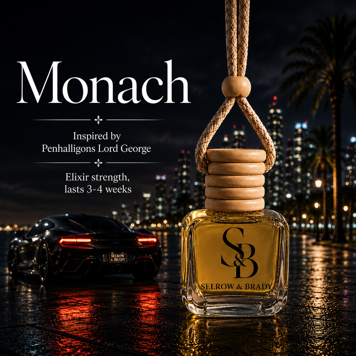 Monach - Inspired by Penhaligons Lord George - Elixir Strength Luxury Fragrance Hanging Diffuser Car Air freshener