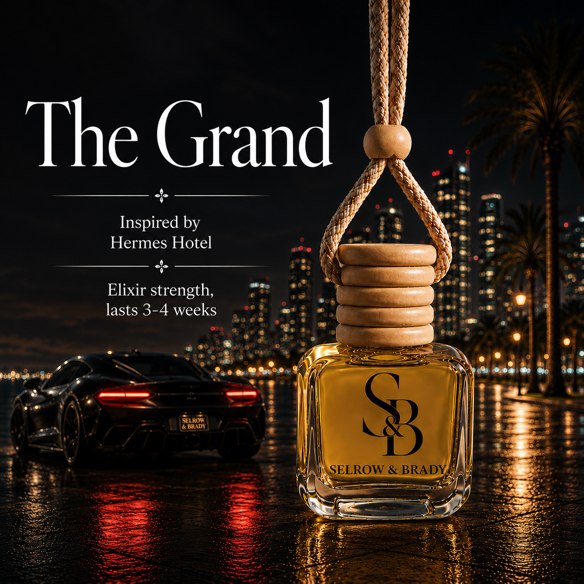 The Grand - Inspired by Hermes Hotel - Elixir Strength Luxury Fragrance Hanging Diffuser Car Air freshener
