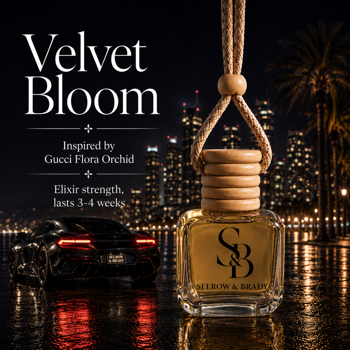 Velvet Bloom - Inspired by Gucci Flora Orchid - Elixir Strength Luxury Fragrance Hanging Diffuser Car Air freshener