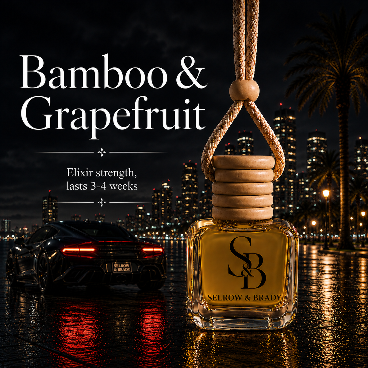 Bamboo & Grapefruit - Elixir Strength Luxury Fragrance Hanging Diffuser Car Air freshener
