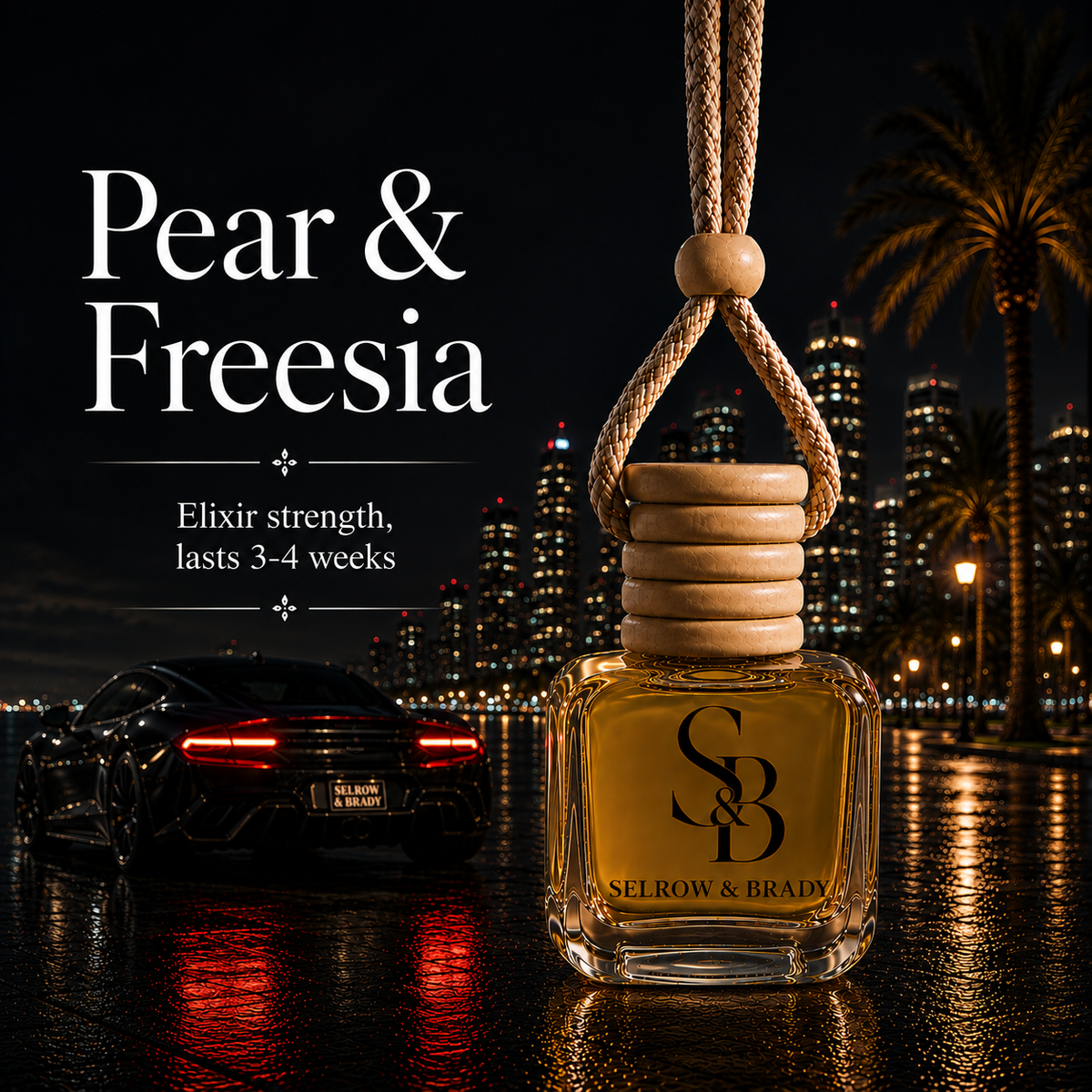 Pear & Freesia - Elixir Strength Luxury Fragrance Hanging Diffuser Car Air freshener