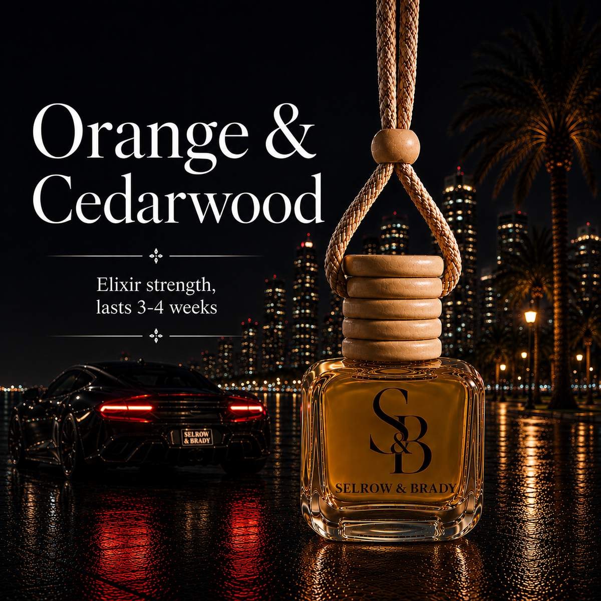 Orange & Cederwood - Elixir Strength Luxury Fragrance Hanging Diffuser Car Air freshener