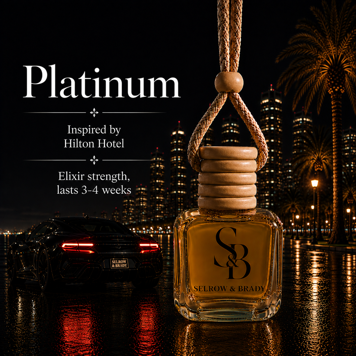 Platinum - Inspired by Hilton Hotel - Elixir Strength Luxury Fragrance Hanging Diffuser Car Air freshener