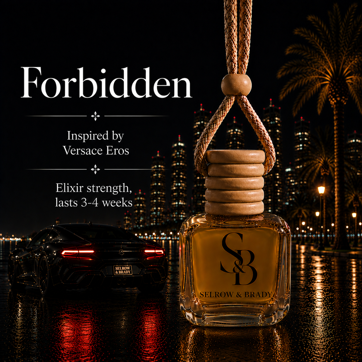 Forbidden - Inspired Versace Eros - Elixir Strength Luxury Fragrance Hanging Diffuser Car Air freshener